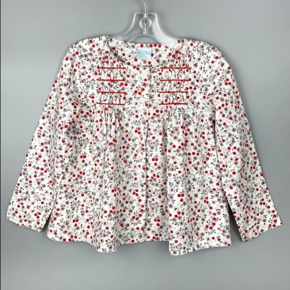 NWOT EdgeHill Collection Girl’s Red Floral Blouse
